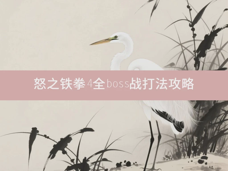 怒之铁拳4全boss战打法攻略