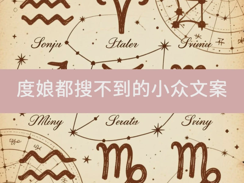 度娘都搜不到的小众文案