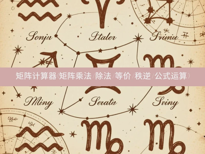 矩阵计算器(矩阵乘法/除法/等价/秩逆/公式运算)