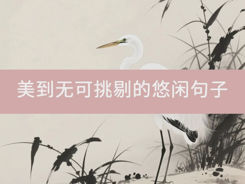 美到无可挑剔的悠闲句子