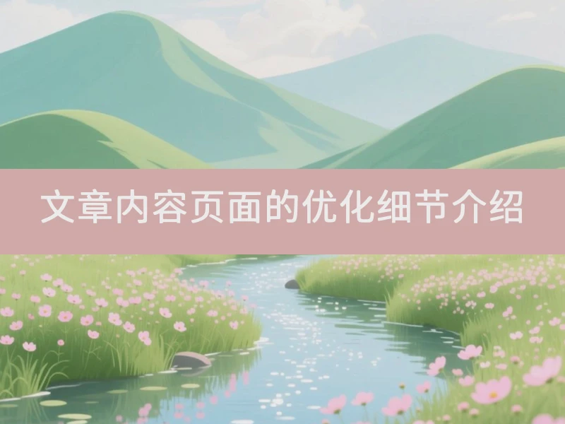 文章内容页面的优化细节介绍
