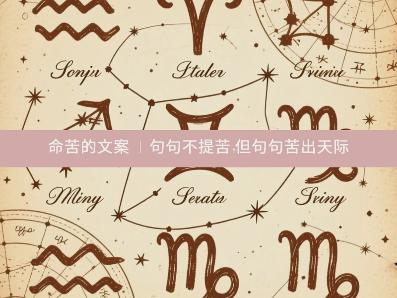 命苦的文案 ｜ 句句不提苦，但句句苦出天际